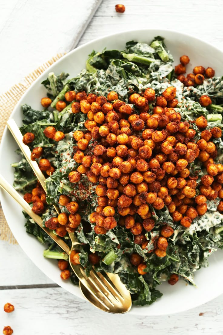 Creamy Dressing, Crispy Chickpeas: Your Best Vegan Kale Caesar